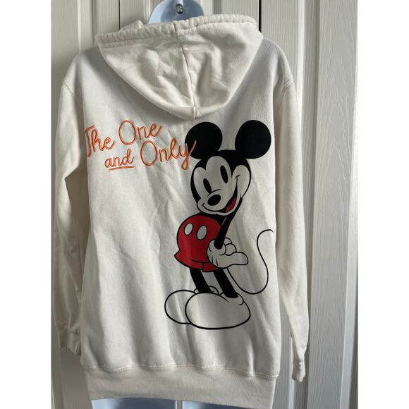 Disney Mickey Mouse Hooded Pullover Sweatshirt Embroidery Front Back Vintage XXS - Picture 1 of 16